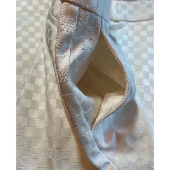 Banana Republic Hampton Pants Women's White Cream Checkerboard Cropped Petite 8 - Picture 11 of 15